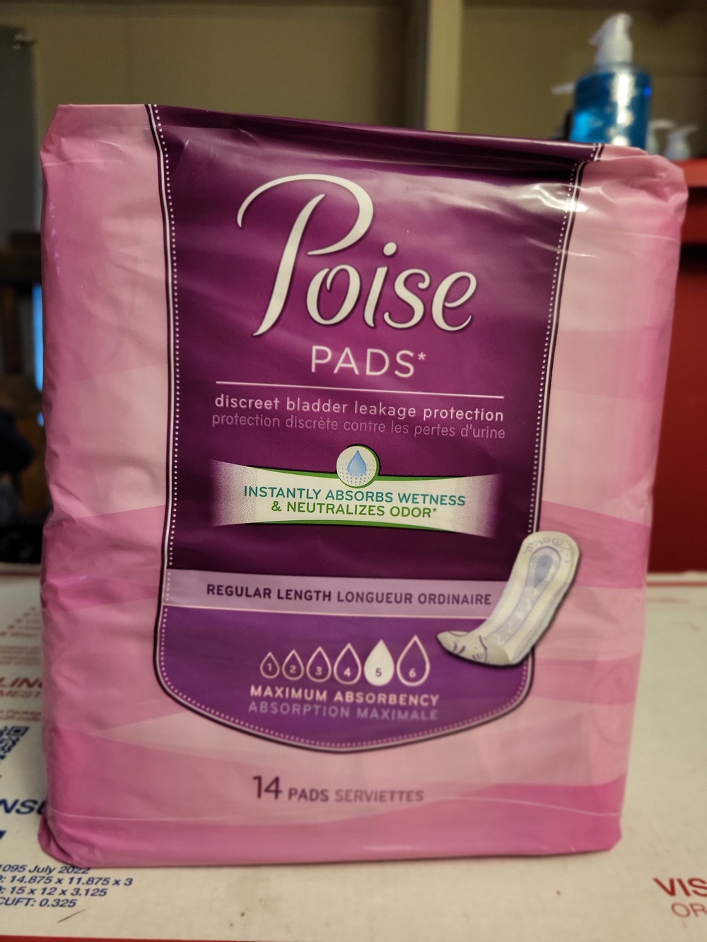 Regular Length Pads - Pink (14 Pack) Poise absorbency 5